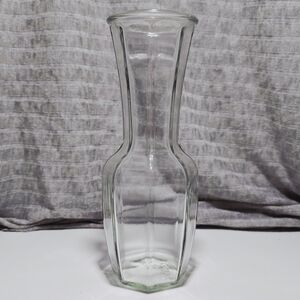 9" Clear Glass Octagonal Paneled Bud Vase - Style C-225